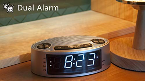 iTOMA Alarm Clock Radio,FM Radio,Dual Alarm,Buzzer and Radio Ringtone,Perpetual Calender,USB Charging Port,Manual Dimmer, Snooze,Sleep Timer,Battery Backup(CKS301) - Thumbnail 6