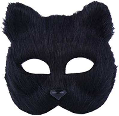RANDER Mask Men and Women Half Face Props Short Hair Cute Fox