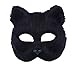 RANDER Halloween Animal vizard Mask glyptostrobus Men and Women Half Face Props Short Hair Cute Fox (Black)