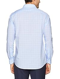 Brand - Camisa de vestir a cuadros ajustada con botones, para hombres, algodón Supima, sin hierro