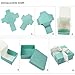 AerWo 10pcs Party Wedding Favors Bag + 10pcs Silk Ribbon, Mini Large Square Turquoise Candy Box with Lids, Jewelry Teal Gift Favors Boxes for Wedding Supply, Birthdays, Bridal and Baby Showers