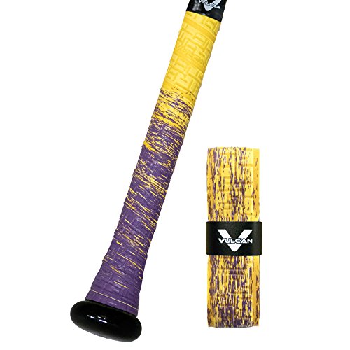 Vulcan 0.50mm Bat Grip/ Mardi Gras 0.50mm Bat Grip, Purple & Yellow Gold