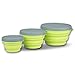 Collapsible Prep/Storage Bowls with Lids - Set of 3 Collapsible Silicone Bowl for Camping - Food-grade & Space-Saving (Set of 3 size, Light Green)