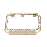 Fashion Metal Apple Watch Case with Bling Crystal Diamonds Plate Protective Cover Ultra Thin Bumper for iWatch Series 1/2/3（Best 3D Bling Gift for Your iWatch (Gold, 38mm)