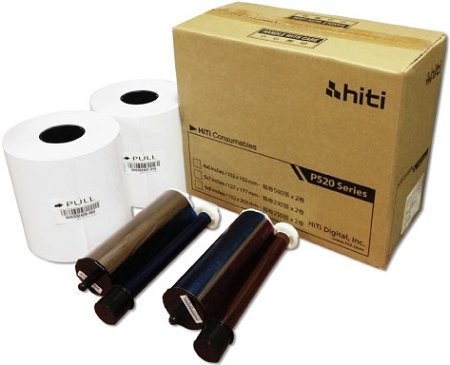 HiTi 5x7" Ribbon and Paper Case for P520 Series Photo Printer, 580 Images per Case, 2x 290 Sheet Rolls