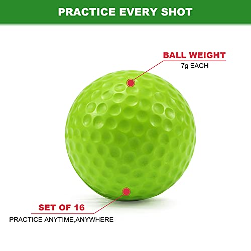 40 Pack Foam Golf Practice Balls - Realistic Feel and Limited Flight Training Balls for Indoor or Outdoor (5 Color, 8 Pack of Each Color)