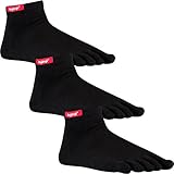 Injinji Mens Sport Sock (Black, Medium) (3 Pack)