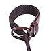 HDE Elastic Braided Stretch Belt Woven Solid Buckle with Leather Loop End Tip