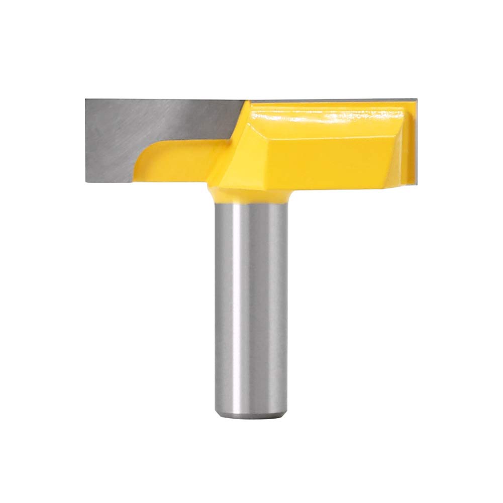 Saipor 1/2” Shank YG6 Carbide Tipped Bottom Cleaning Router Bit Surface Planing Router Bit Wood Milling Cutter Planing Tool