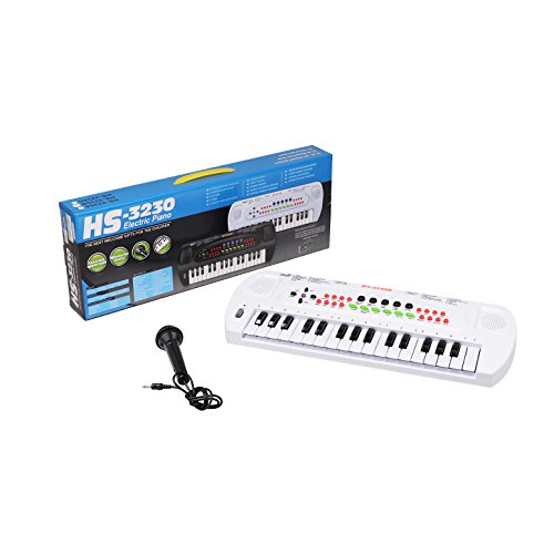 aPerfectLife Piano Kids, 32 Keys Multifunction Electronic Kids Piano Keyboard Musical Instrument Kids Microphone (White)