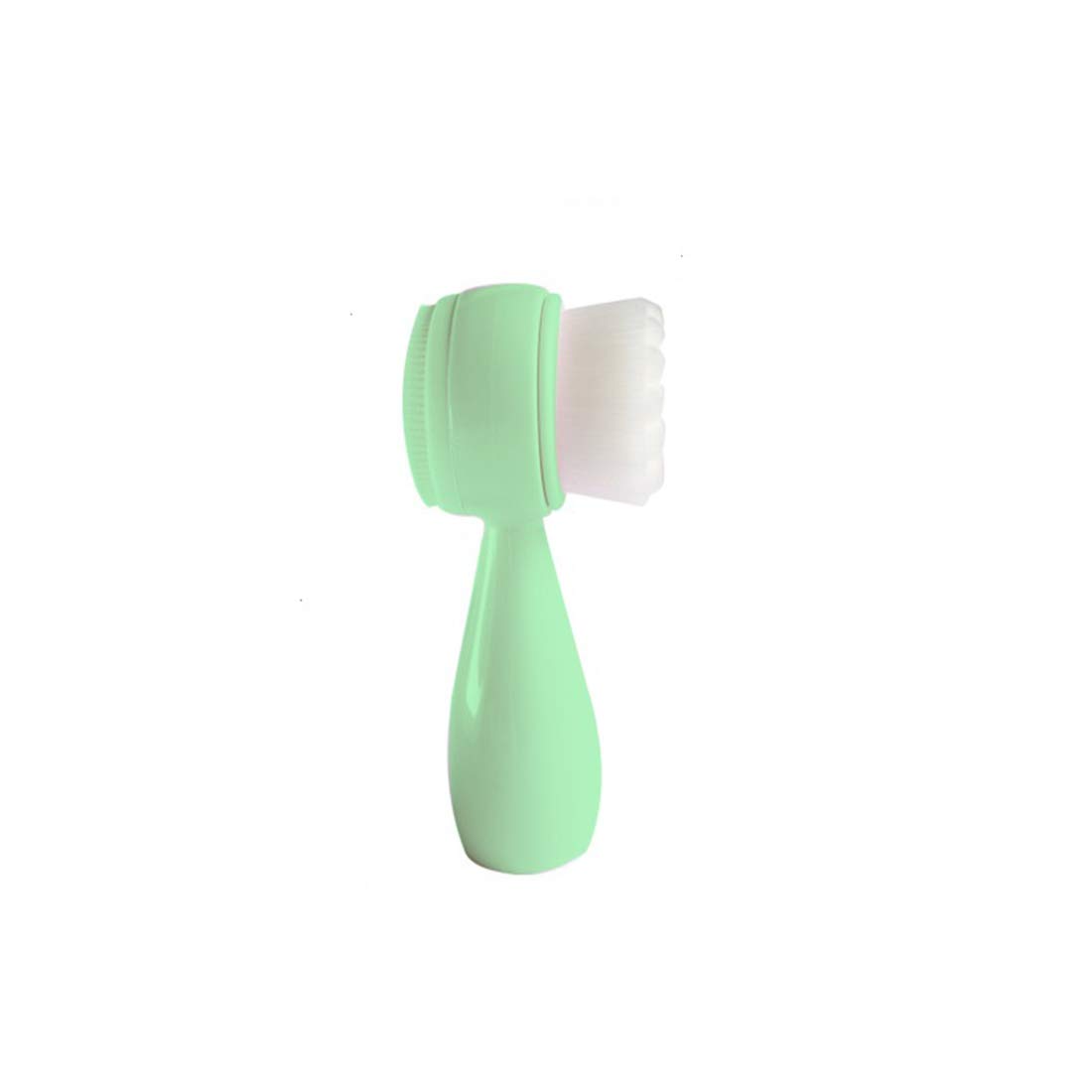 Facial Cleanser Brush Portable 2 in 1 Double Side Silicone Soft Fur Scrub Manual Silica Scrub Face Massage Washing Brush Blackhead Remover Skin Care Tool(Green): Beauty