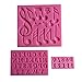 FLY 3PCS Music Note,26 English Letter,0-9 Numbers Shape Silicone Cake Mold,Pink