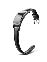 OenFoto   Correa de piel compatible con Gear Fit2 Pro Fit2, accesorios de repuesto para Samsung Gear Fit 2 Pro SM R365, Gear Fit2 SM R360 Smartwatch, S