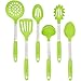 6-Piece Stainless Steel & Silicone Kitchen Utensils Set, Silicone Cooking Utensils, Heat Resistant Kitchen Cooking Utensil Set, Lime Green