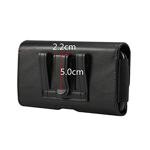 Horizontal PU Leather Belt Clip Holster Pouch Cell Phone Case Holder Card Slots for iPhone XR 8+ 7 Plus/Moto G7 G6 E5 E4 Plus Z3 Z2 Play/BLU Studio Mega/Vivo XL4 / HTC U12+/Sony Xperia XZ2 - Thumbnail 3