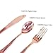 300 Rose Gold Plastic Silverware Set Disposable Cutlery - Heavy Duty Flatware Set - Includes 100 Forks, 100 Spoons, 100 Knives for Parties, Weddings, and Catering