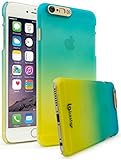 iPhone 6 Plus / 6s Plus Case, Bastex Slim Fit Transparent Fade Blue to Yellow Hard Plastic Snap-On Case Cover with LED Flash Function for Apple iPhone 6 Plus 5.5
