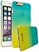 iPhone 6 Plus / 6s Plus Case, Bastex Slim Fit Transparent Fade Blue to Yellow Hard Plastic Snap-On Case Cover with LED Flash Function for Apple iPhone 6 Plus 5.5