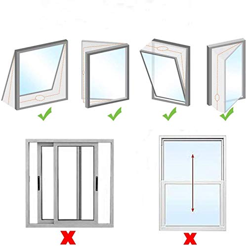 Fensterabdichtung klimagerät 300cm für mobile Klimageräte, Klimaanlagen, Wäschetrockner, Ablufttrockner | Hot Air Stop zum Anbringen an Fenster, Dachfenster, Flügelfenster