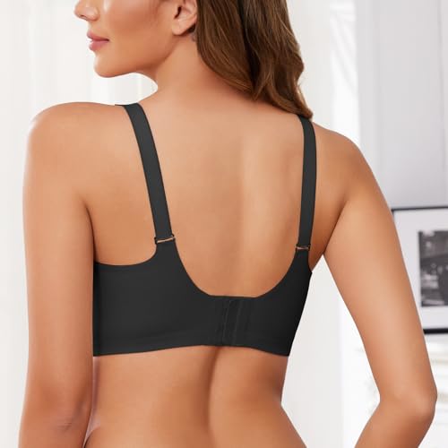 TOMEEK Women's Wirefree Bra, Seamless Bras with Basic Padding, Adjustable Shoulder Bra, Comfortable, Sporty Women, Soft, Elastic