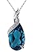 Coolsome Royal Sapphire Blue Crystal Teardrop Pendant Necklace,18
