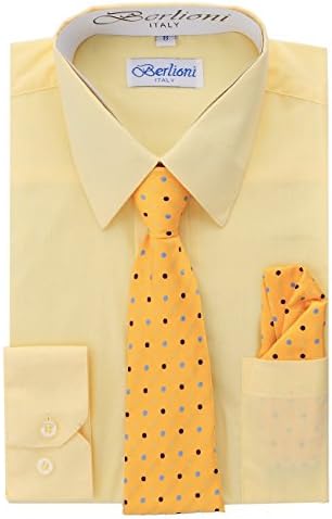 Boy's Dress Shirt, Necktie, and Hanky Set - Lemon, Size 10