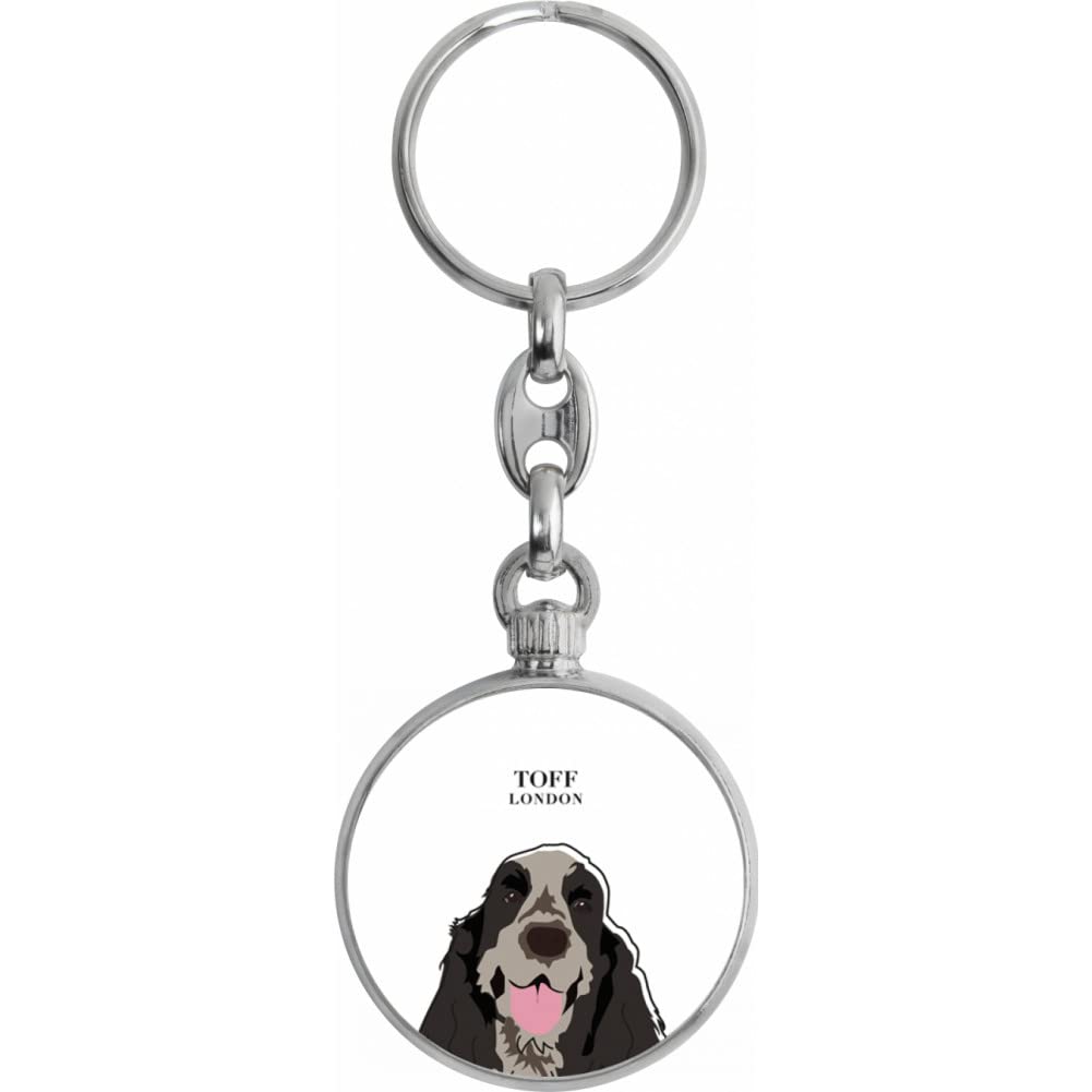 Toff London Grey Cocker Spaniel Dog Head Keyring