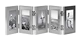 Burnes of Boston C53323 5 Hinged Picture Frame, 2-1/2-Inch by 3-1/2-Inch, Brushed Silver
