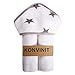 KONVINIT Baby Hooded Towel, Super Soft and Absorbent Organic Bamboo Baby Towel for Girls and Boys, Durable and Hypoallergenic Baby Bath Towel for Newborn, Infant and Toddler, 34 x 34 Inches (White)