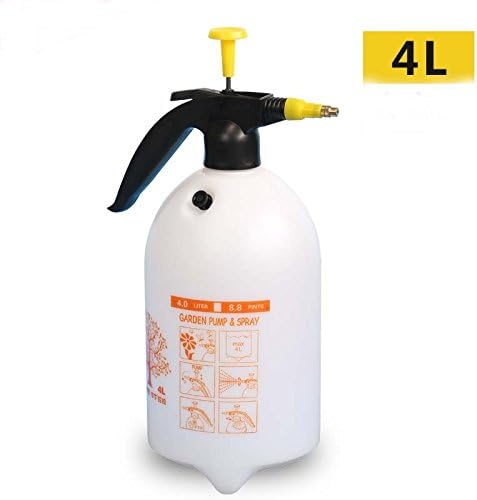 Mincy Portable 2L/4L Watering can Multi-function Adjustable Pressure Sprayer Pressure Water Pump Garden Spray Bottle Handhold Sprayer (4L, White)