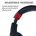 Bluetooth Headphones with Built-in Mic, Wireless and Wired Over-Ear Headset with Comfortable Earpad for PC, Tablets and Smartphones (Black+Red)