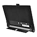 Lenovo Yoga tab 3 10 case, KuGi Multi-Angle Stand Slim-Book PU Leather Cover Case with Hand Strap&Card Holder for Lenovo Yoga tablet 3 10 tablet. (Black)