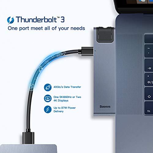 USB C Hub Adapter, Baseus 7-in-2 Thunderbolt Hub for MacBook Pro
