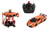 Lamborghini Wall-Climbing Fast Electric RC Toys Autobot Orange Transformable Robot Cars + Remote Control - The Perfect Gift For Kids! Drives On The Wall, Ceiling and Floor