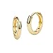 14k Gold Plated Brass Small Plain Hoop Huggie Baby Girls Earrings