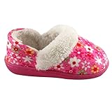 Pink Flowers Toddler Girls Slippers Size Small 5-6