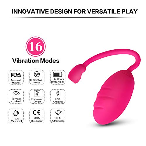 Spring Tide Wearable Vibrator Remote Control,16 Vibration Mode,Ergonomic Design,Waterproof, Silent, USB Charging,Red