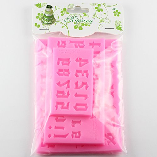 Mujiang Number Chocolate Mould Silicone Letter Mold Candy Making Alphabet Fondant Molds Set of 3