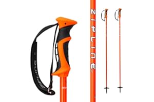 ZIPLINE SKI Zipline Blurr 16.0 Graphite Composite Downhill Ski Poles - Lightweight, Durable, Freeride All-Mountain, Ergonomic Grip, Ideal for All-Mountain Skiing - Choice of Gold Medalist David Wise