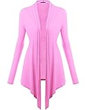 Thanth Womens Comfy Rayon Drape Collar Long Sleeve Cardigan