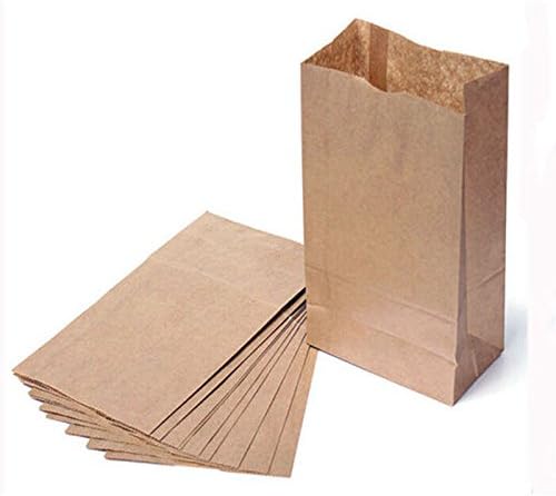 Sabco - Pack of 20 Brown Kraft Block Bottom Paper Bag Heavy Duty - Party Loot Lunch Deli Gift 7 Sizes (8x4.5x15" 10lb)