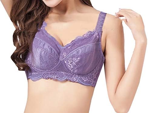 ainr Womens Plus Size Push-up Lace Bra Floral Underwire Soft Cup Everyday Bra