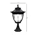 Gama Sonic GS-104P Pagoda Pier Light Outdoor Solar Lamp, Flat Mount, Bright White LED, Black