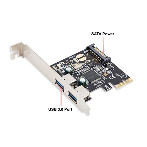 I/O Crest 2 Port USB 3.0 PCIe 2.0 x1 Card Components SD-PEX20158