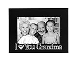Americanflat I Love You Grandma Picture Frame, Glass Front - Color: Black - Fits Photos 4x6 - Easel Back for Table Top Display