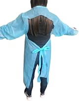 Nuline 150 Pack Blue Thumb Loop Gowns Disposable Apron Long Sleeve Fluid view 3