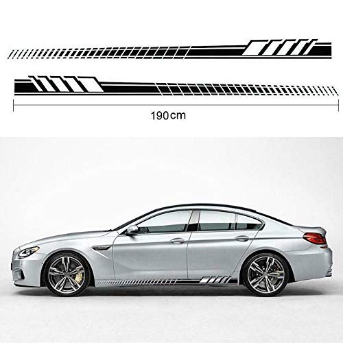 i-VIVIAN Universal Sports Racing Stripe Graphic Stickers and Decals for Truck Auto Car Body Side Door (Red-2) - Thumbnail 6
