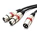 SiYear XLR Splitter Cable - XLR Male to Dual Female 3 Pin Patch Y Cable Balanced Microphone Splitter Cord Audio Adapter (50CM/1.5FT)