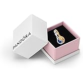 PANDORA Two-Tone Splittable Sun & Moon Dangle Charm - Compatible with PANDORA Moments & ME - Gift for Her - Sterling Silver & 14k Gold with Blue Crystals - With Gift Box