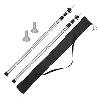 ABDQPC Telescoping Tarp Poles Set of 2 Adjustable Aluminum Rods for Tent Fly and Tarps,Extending Portable Collapsible for Camper Awning Tarpaulin Camping